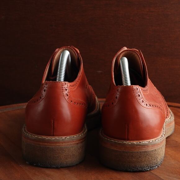 Dries Van Noten Oxfords Mens SZ EU 42.5 US 9.5 Brown Leather Wingtip Dress Shoes - Picture 8 of 16